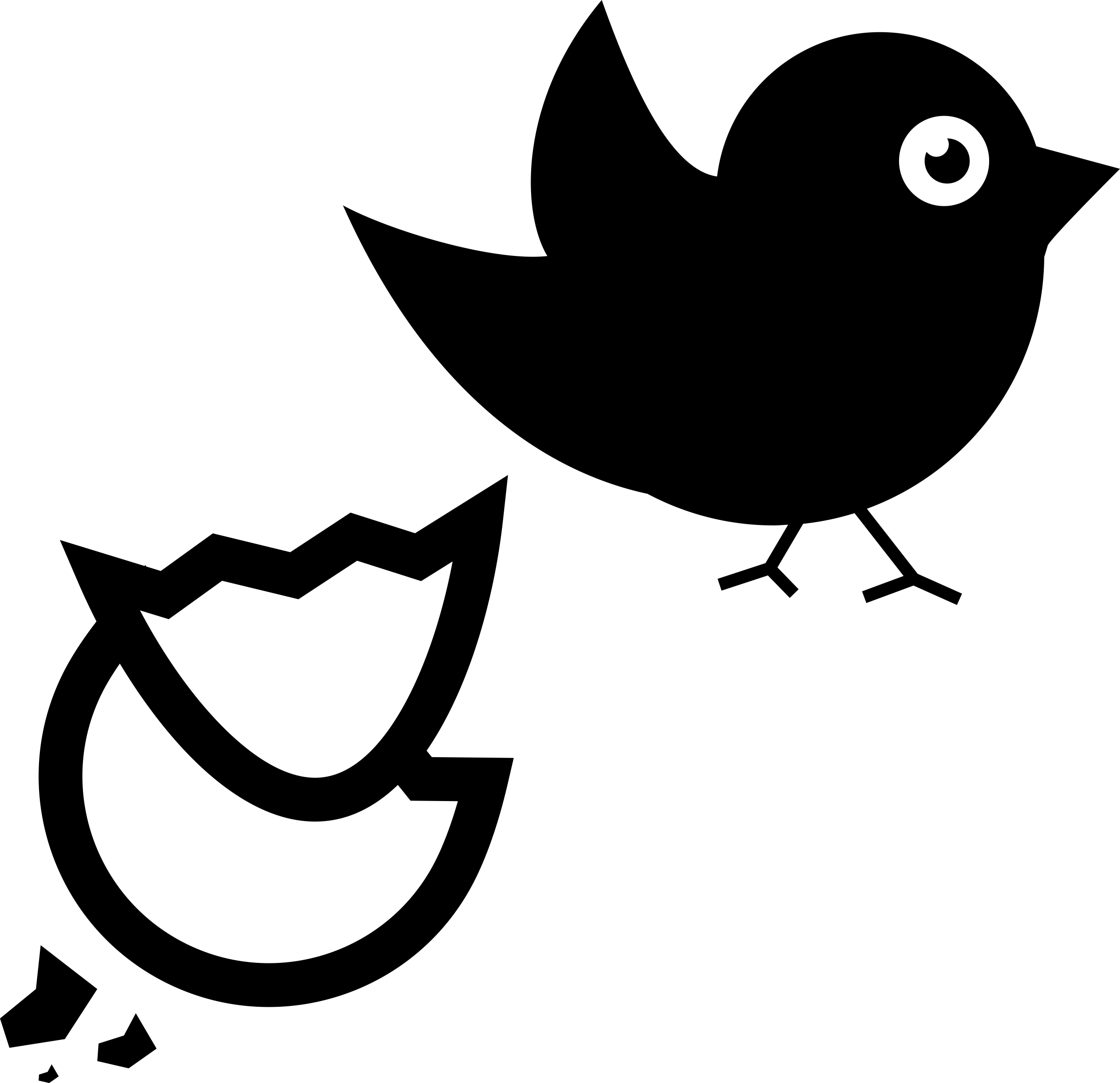 Black Bird And Broken Egg Flat Line Svg Vector Free Vectors